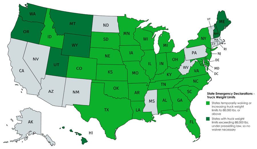 Weight limits increase, food trucks not wanted in rest areas, FMCSA