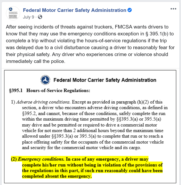 FMCSA denies another veteran trucker's request for exemption from Hours of Service  rules