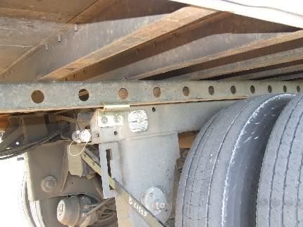 tractor trailer slide rail for sliding tandems