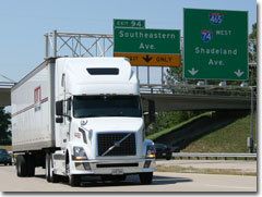 PAM Transport truck on the interstate